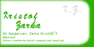 kristof zarka business card